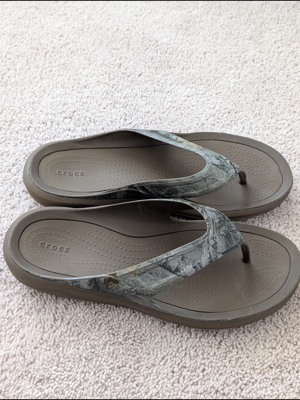Mens Crocs Realtree Swiftwater Edge Wave Camo Flip Flops Slides Mens Size 11 - Picture 4 of 10